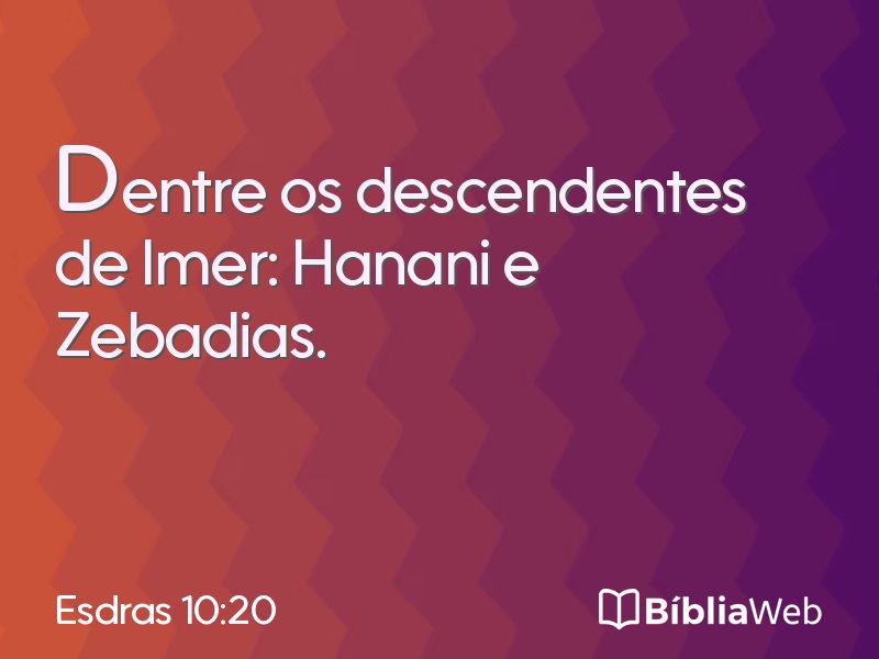 Esdras 10:20 em imagem para compartilhar