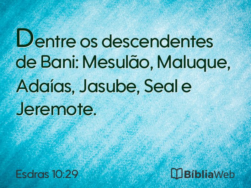 Esdras 10:29 em imagem para compartilhar