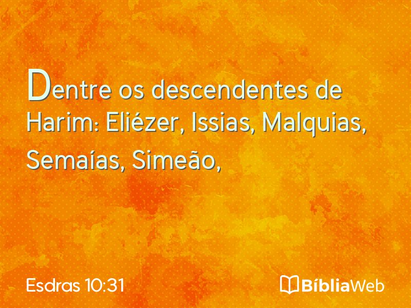 Esdras 10:31 em imagem para compartilhar