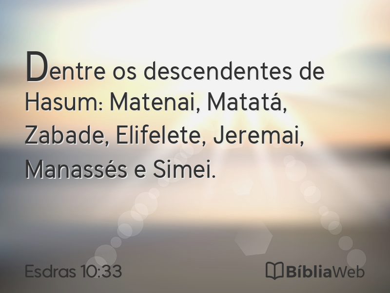 Esdras 10:33 em imagem para compartilhar
