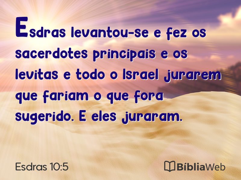 Esdras 10:5 em imagem para compartilhar