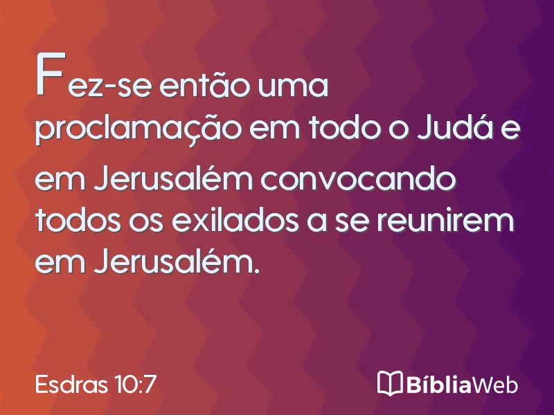 Esdras 10:7 em imagem para compartilhar