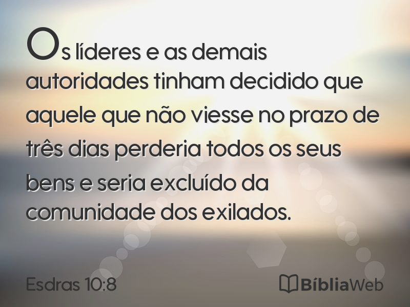 Esdras 10:8 em imagem para compartilhar