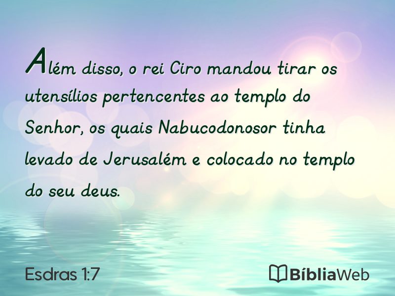 Esdras 1:7 em imagem para compartilhar