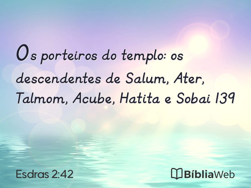 Esdras 2:42 em imagem para compartilhar