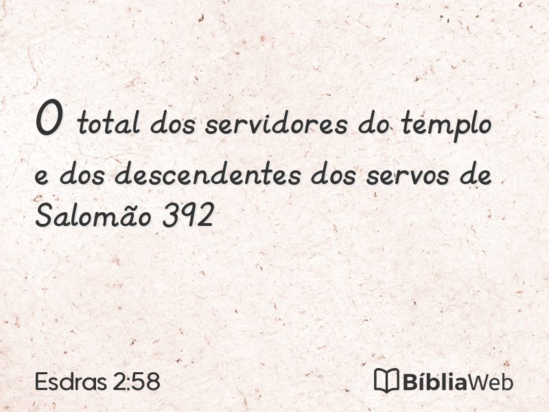 Esdras 2:58 em imagem para compartilhar