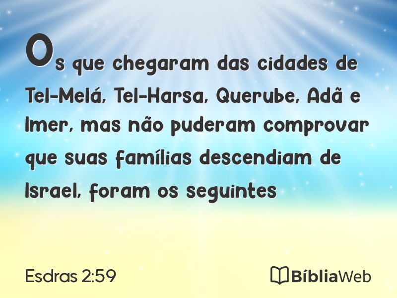 Esdras 2:59 em imagem para compartilhar