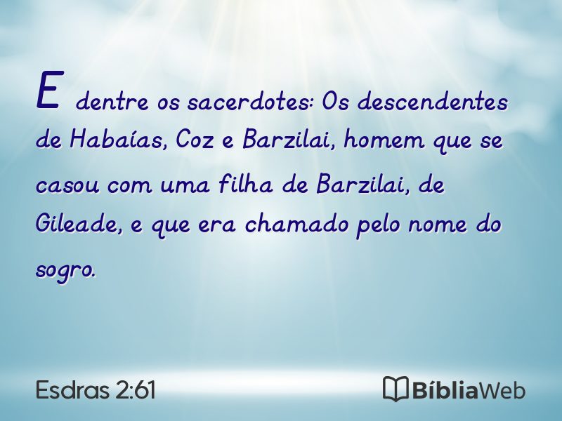 Esdras 2:61 em imagem para compartilhar