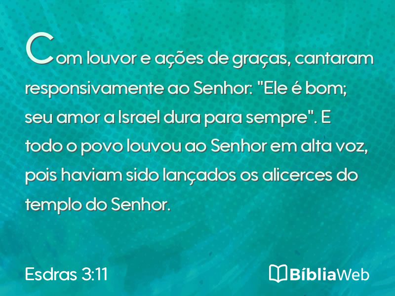 Esdras 3:11 em imagem para compartilhar