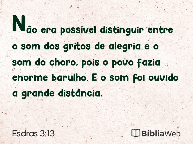 Esdras 3:13 em imagem para compartilhar