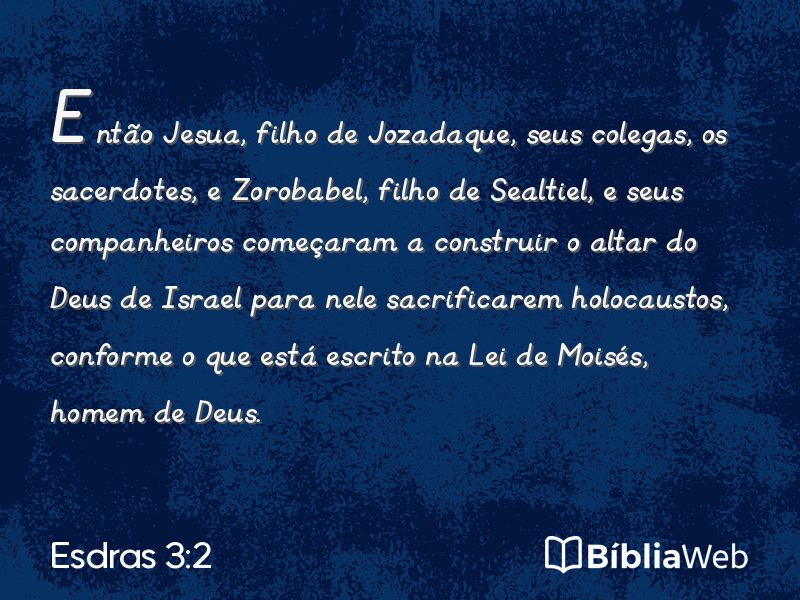 Esdras 3:2 em imagem para compartilhar
