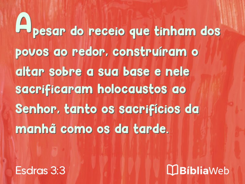 Esdras 3:3 em imagem para compartilhar