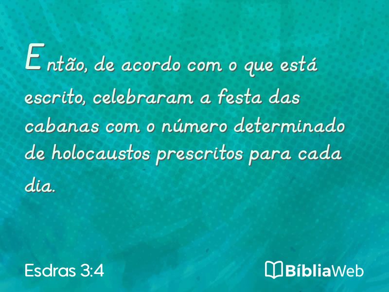 Esdras 3:4 em imagem para compartilhar