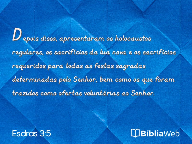 Esdras 3:5 em imagem para compartilhar
