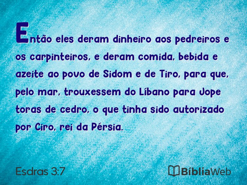 Esdras 3:7 em imagem para compartilhar