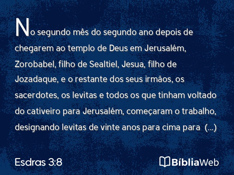 Esdras 3:8 em imagem para compartilhar
