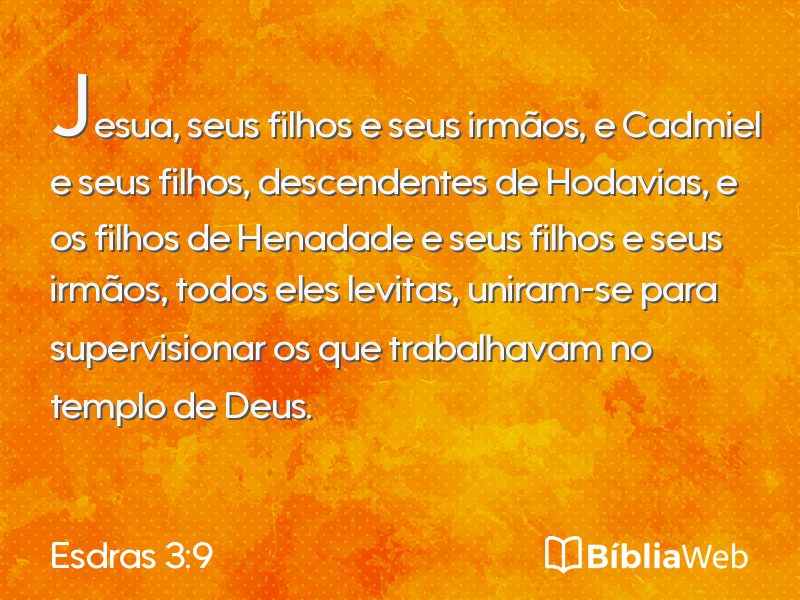 Esdras 3:9 em imagem para compartilhar
