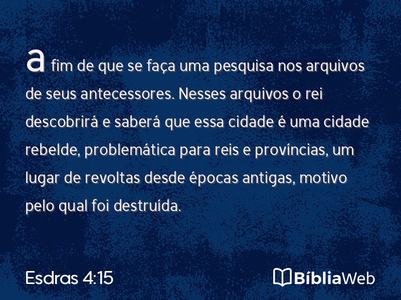 Esdras 4:15 em imagem para compartilhar