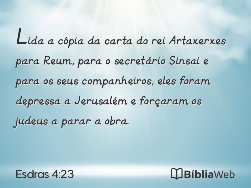 Esdras 4:23 em imagem para compartilhar