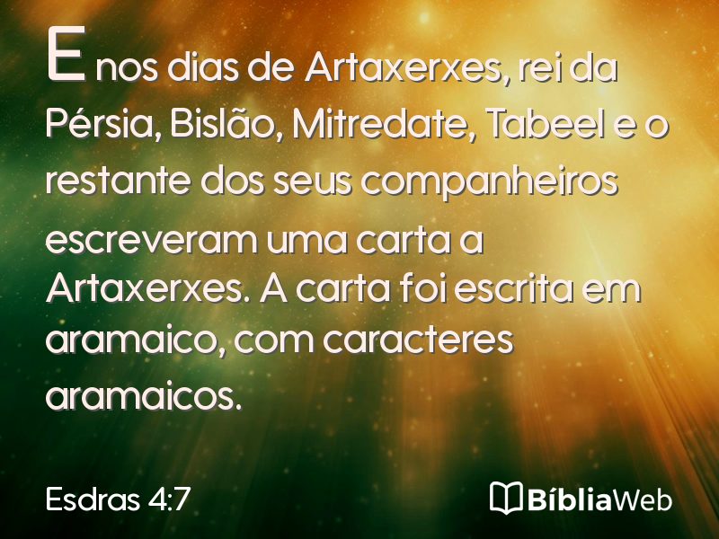 Esdras 4:7 em imagem para compartilhar