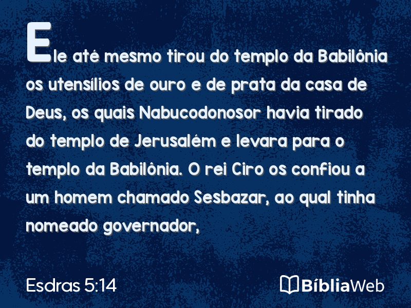 Esdras 5:14 em imagem para compartilhar