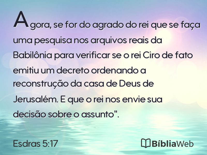 Esdras 5:17 em imagem para compartilhar