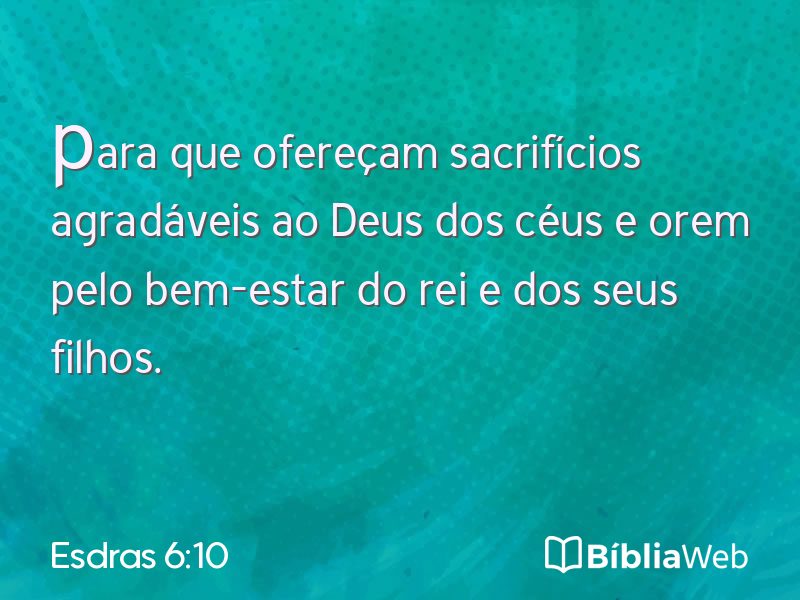 Esdras 6:10 em imagem para compartilhar