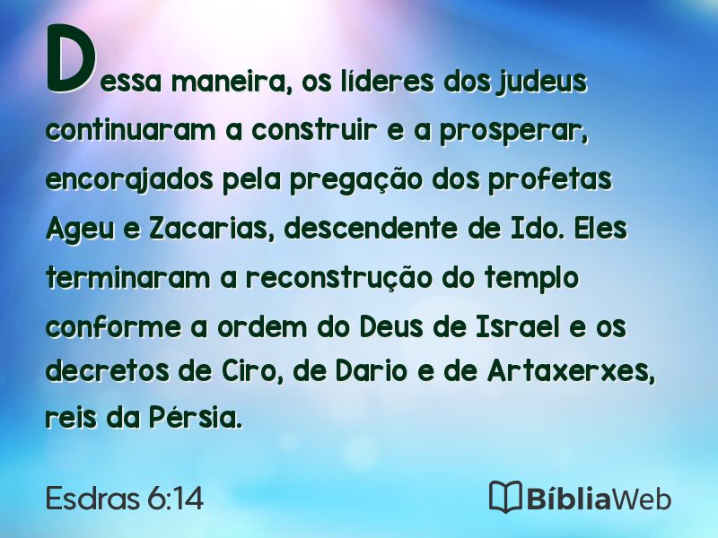 Esdras 6:14 em imagem para compartilhar