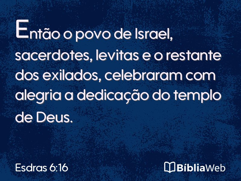 Esdras 6:16 em imagem para compartilhar