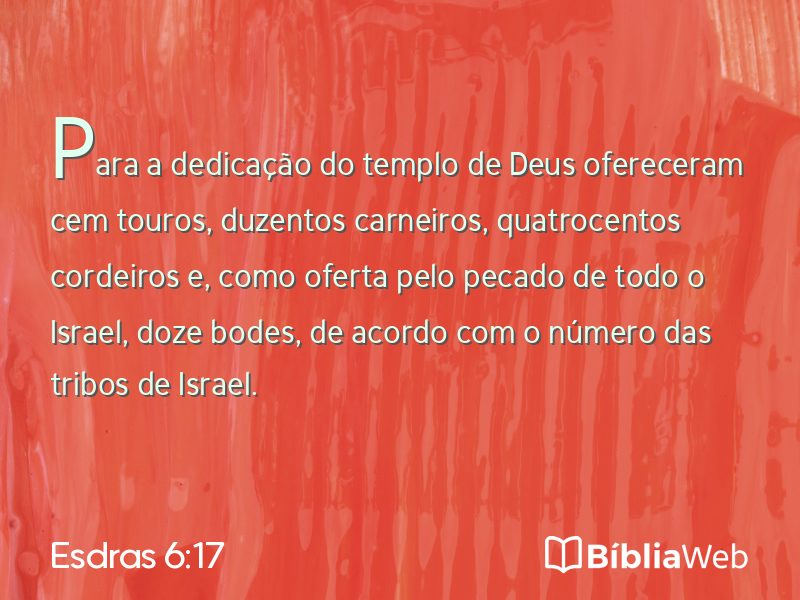 Esdras 6:17 em imagem para compartilhar