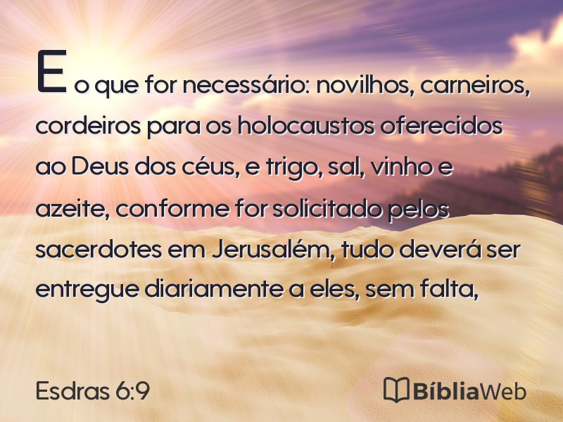 Esdras 6:9 em imagem para compartilhar