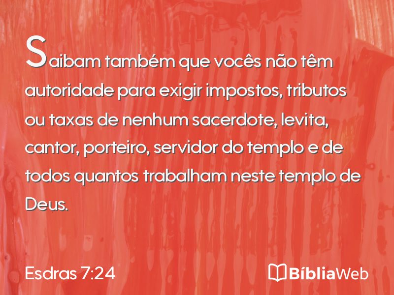 Esdras 7:24 em imagem para compartilhar