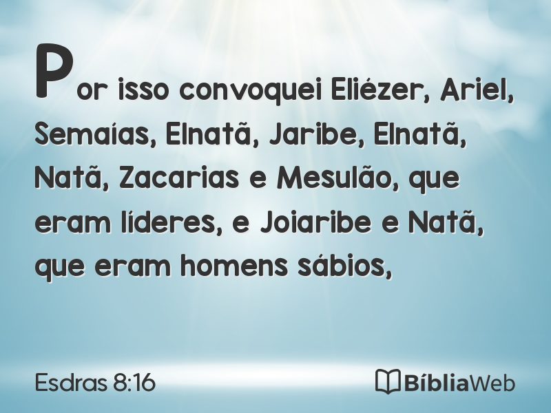 Esdras 8:16 em imagem para compartilhar