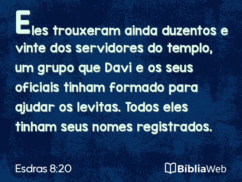 Esdras 8:20 em imagem para compartilhar