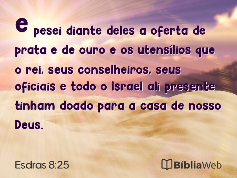 Esdras 8:25 em imagem para compartilhar