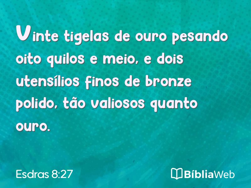 Esdras 8:27 em imagem para compartilhar