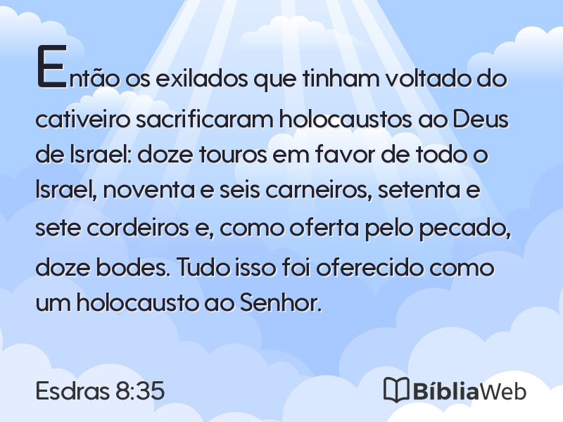 Esdras 8:35 em imagem para compartilhar