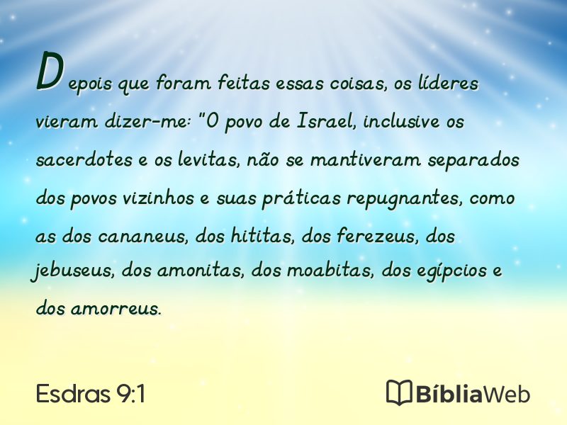 Esdras 9:1 em imagem para compartilhar