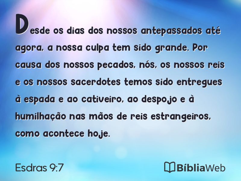 Esdras 9:7 em imagem para compartilhar