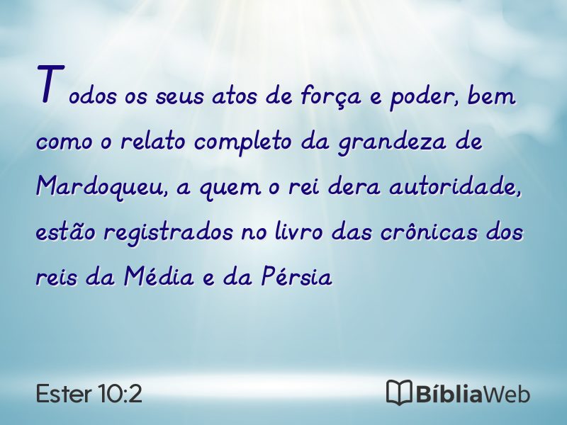Ester 10:2 em imagem para compartilhar