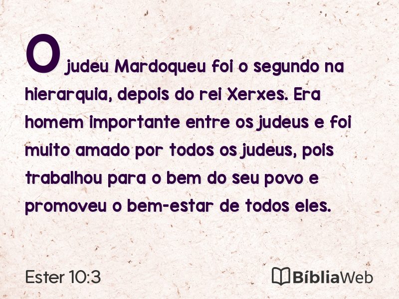 Ester 10:3 em imagem para compartilhar