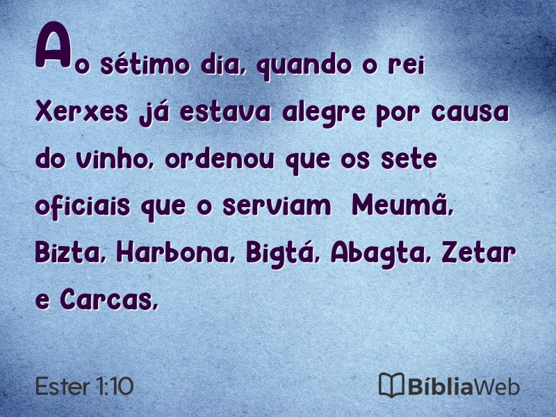 Ester 1:10 em imagem para compartilhar