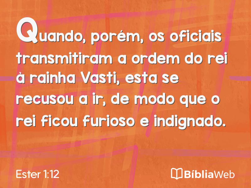 Ester 1:12 em imagem para compartilhar