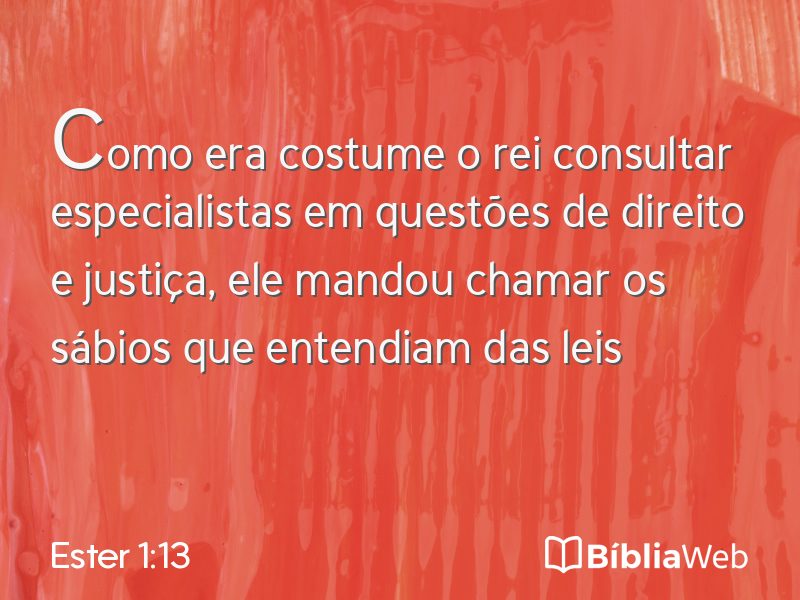Ester 1:13 em imagem para compartilhar