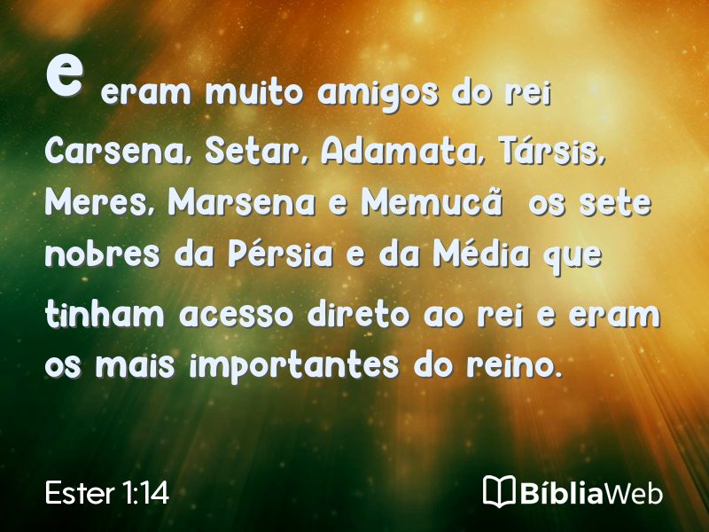 Ester 1:14 em imagem para compartilhar
