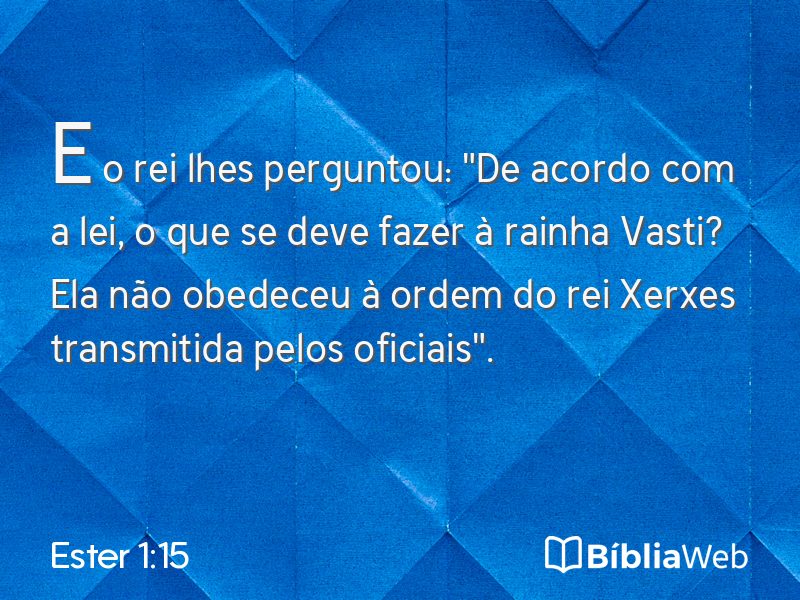 Ester 1:15 em imagem para compartilhar