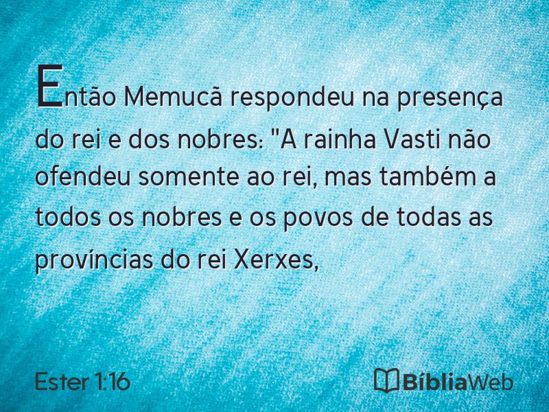 Ester 1:16 em imagem para compartilhar
