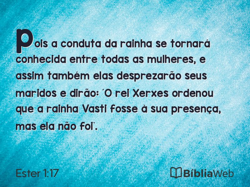 Ester 1:17 em imagem para compartilhar