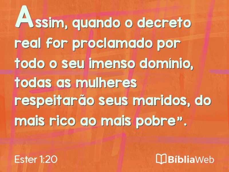 Ester 1:20 em imagem para compartilhar