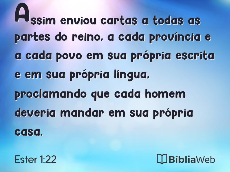 Ester 1:22 em imagem para compartilhar